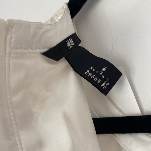 H&M white metallic dress gold flecks nwt bridal bride wedding - Picture 7 of 13